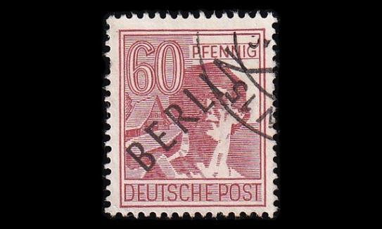 Berlin 14 o Musta päällepainama 60 Pf (1948)