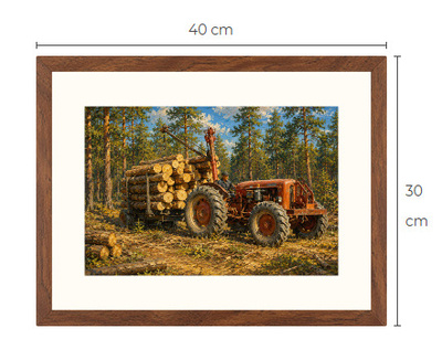 Uusi Metsäkone traktori art print 30 cm x 40 cm
