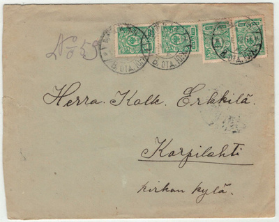 1911 5p 4 kpl kirjeellä