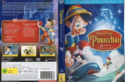 Pinocchio (4 207) k -FI- DVD suomik. (2) 1940 2 dvd juhlaj.