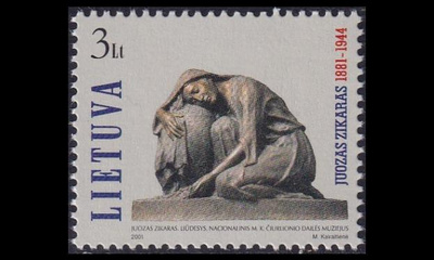Liettua 772 ** Juozas Zikaras kuvanveistäjä (2001)