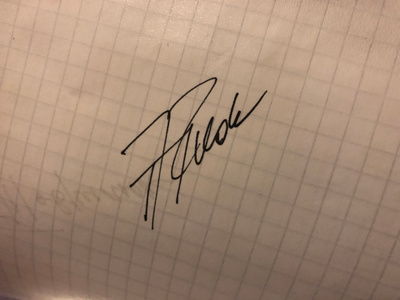 Andreas Felder nimikirjoitus paperilla