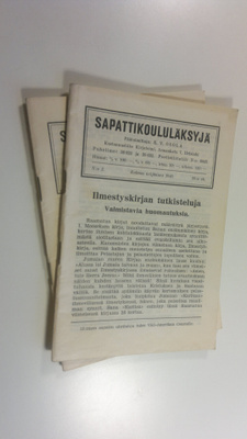 Sapattikoululäksyjä nrot 3 ja 4 1949