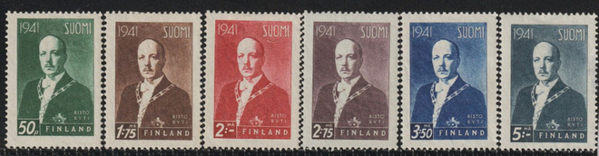 1941 Presidentti Risto Rytin merkkisarja leimaamattomana