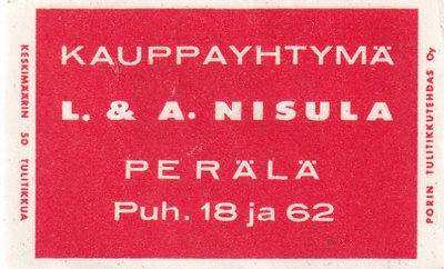 Perälä, Kauppayhtymä L. & A. Nisula   b576