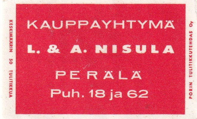 Perälä, Kauppayhtymä L. & A. Nisula   b576