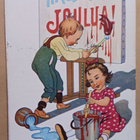 Lapset maalaamassa Joulutoivotustaulua, p. 1911 - pikkukuva 1
