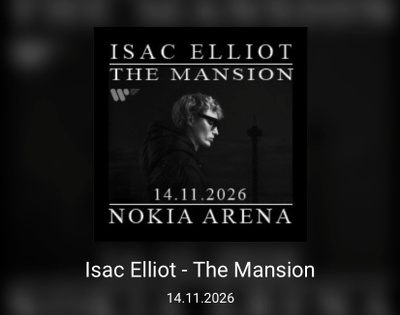 2 lippua Isac Elliot The Mansion konsertti 14.11.26