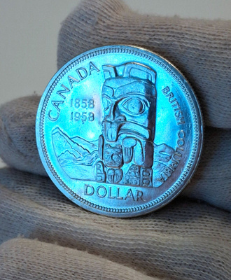 1 dollar Kanada 1958. British Columbia 100v