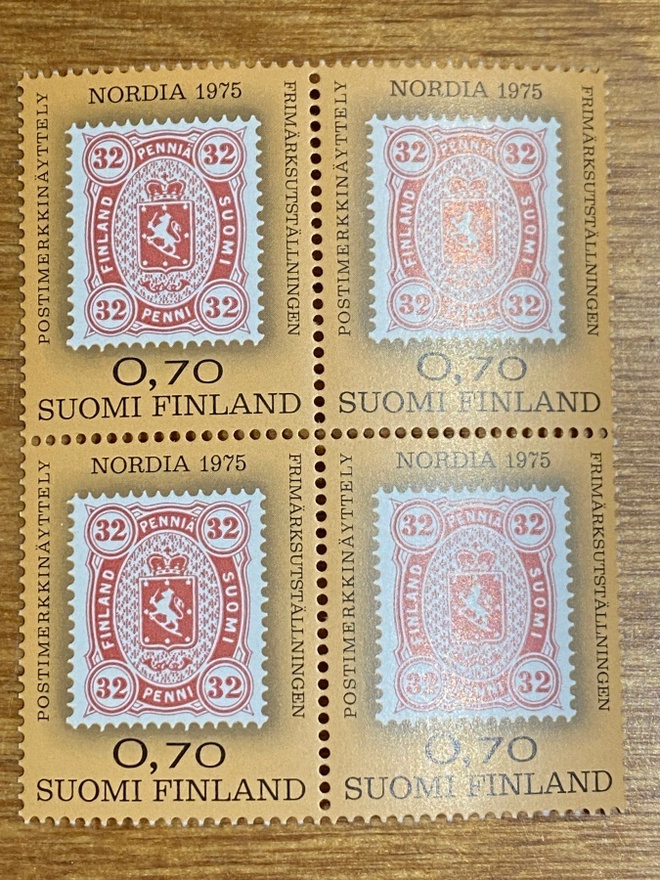 NORDIA POSTIMERKKINÄYTTELY 1975 NELIÖ**