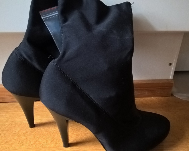 Mustat Stretch sukkamaiset Bootsit / Saappaat - koko 36