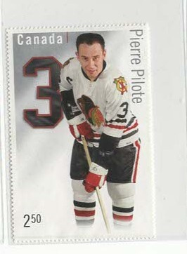 Pierre Pilote Chicago Canada Post Stamp $2,50