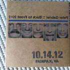 PETER GABRIEL :LIVE 10.14.2012 FAIRFAX,VA CD - pikkukuva 1