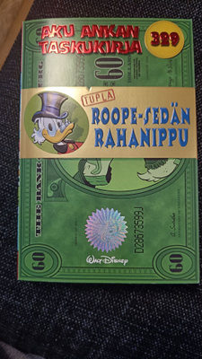Aku Ankka taskukirja n.329 rahanippu n.393 kultaharkko