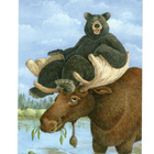 "°KARHU PORON SARVISSA"° -KORTTI / Karto (Laughing Bear) - pikkukuva 1