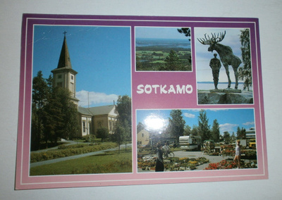 Sotkamo, monikuvakortti + Asuntohotelli Vuokatinmaa, p. 1992