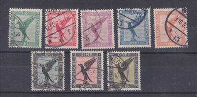 Saksa 1926 Mi 378-384 sarja leimattuna