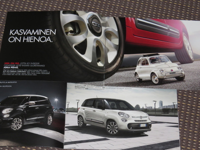 2013 Fiat 500 L esite - 24 siv  KUIN UUSI - suomalainen