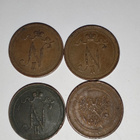 10 penniä 1907, 1916, 1917 4kpl - pikkukuva 2