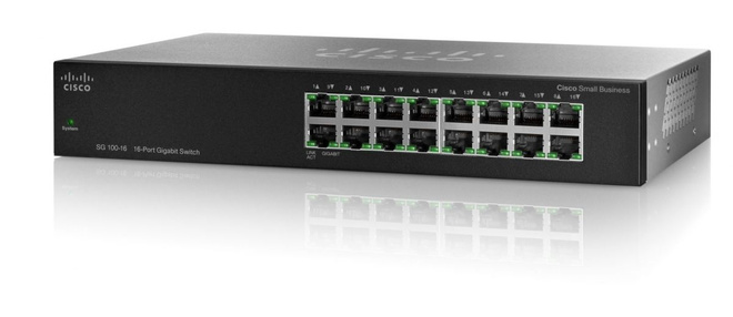 Cisco SG100-16 Gigabit kytkin - hiljainen