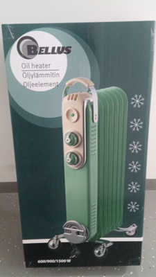 Bellus 1500W öljylämmitin lämpöpatteri vihreä *Käyttämätön*