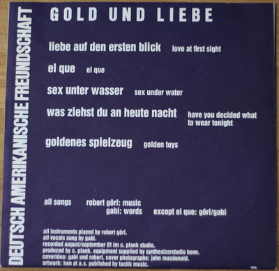 Deutsch Amerikanische Freundschaft - Gold Und Liebe LP