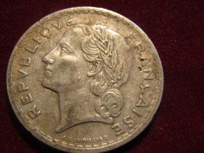 5 francs 1945. Ranska-France