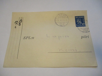 1948 Tornio Palloveikot liikekortti