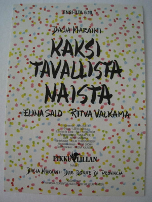 Kaksi tavallista naista - juliste pieni  Pikku Lillan