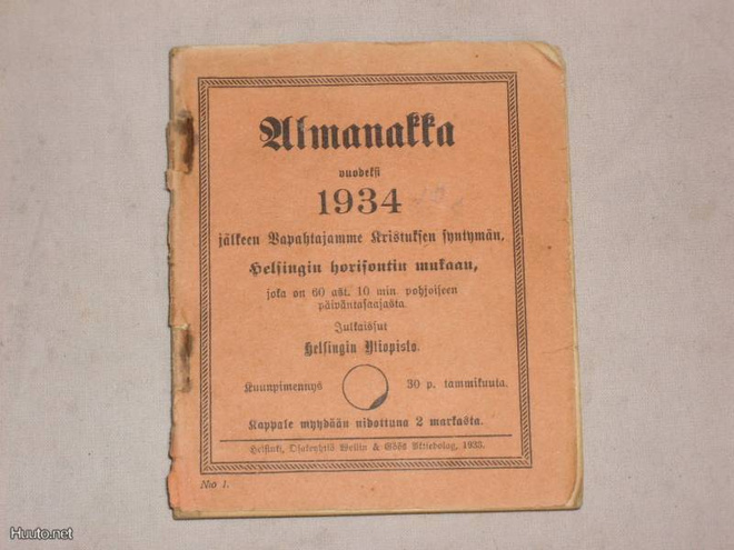 huuda syntymävuotesi almanakka 1934
