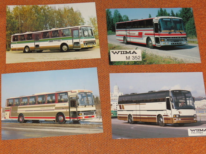 1980-luku Wiima bussi esite  4 kpl - KUIN UUSI - linja-auto