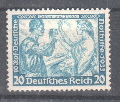 Saksa 1933 Mi 505B liimakkeellisena.