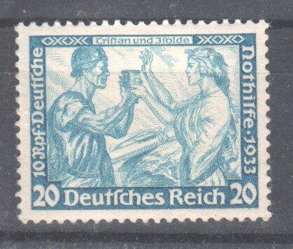 Saksa 1933 Mi 505B liimakkeellisena.