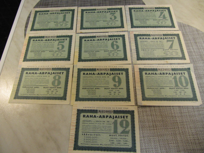 Raha-Arpoja 10 kpl 1960 ja 1963