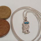 Hopea Evil Eye Pöllö riipus panssari ketjulla 925 - pikkukuva 5