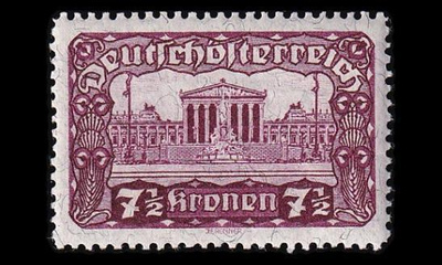 Itävalta 289A ** Parlamenttirakennus 7½ Kr (12½) (1919)