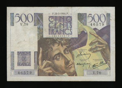 Ranska 500 Francs 28.3.1946, Chateaubriand, P-129a F