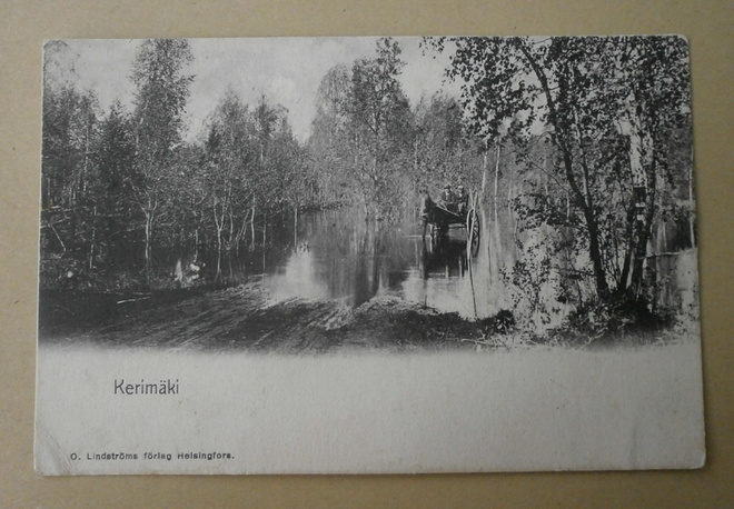 Kerimäki, hevosajoa tulvan keskellä, vanha mv pk, ei p.