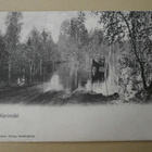 Kerimäki, hevosajoa tulvan keskellä, vanha mv pk, ei p. - pikkukuva 1