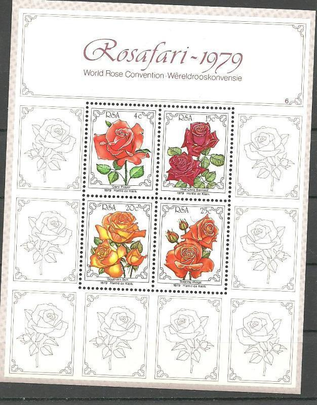 RUUSUT kukat blokki ETELÄ-AFRIKKA 1979 **