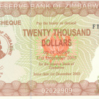 Zimbabwe 20.000 Dollars 2003 P23 #729 - pikkukuva 1