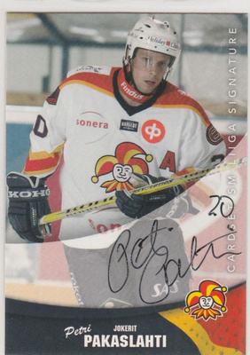 2004/05 Cardset Signature Petri Pakaslahti , Jokerit