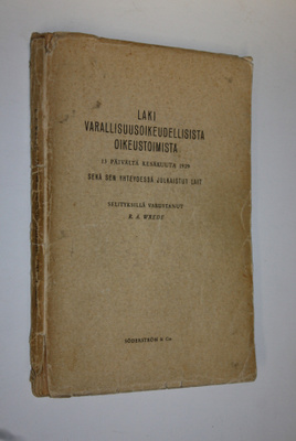 R. A. Wrede : Laki varallisuusoikeudellisista oikeustoimi...