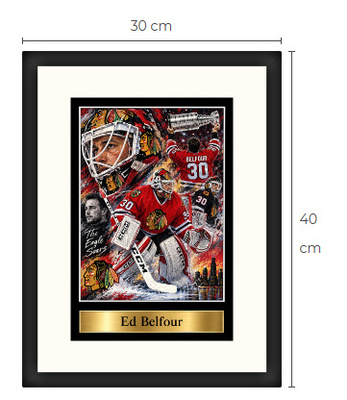 Uusi Ed Belfour Chicago NHL art print Limited Edition