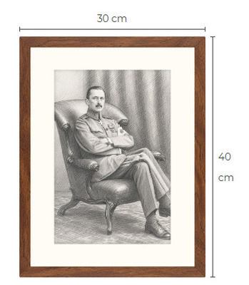 Uusi Mannerheim art print kehystetty 30 cm x 40 cm