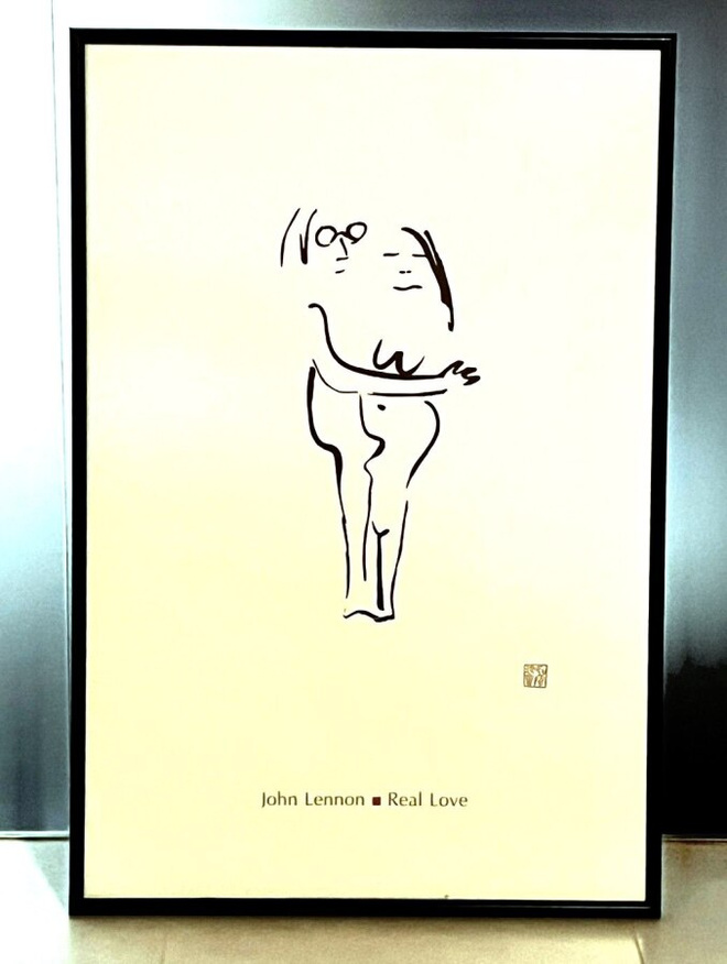 John Lennon / Yoko Ono leimattu grafiikka vuodelta 1991