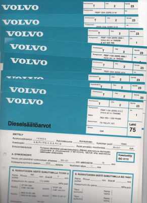 Volvo huoltotiedotus lehtisiä 80 luvulta