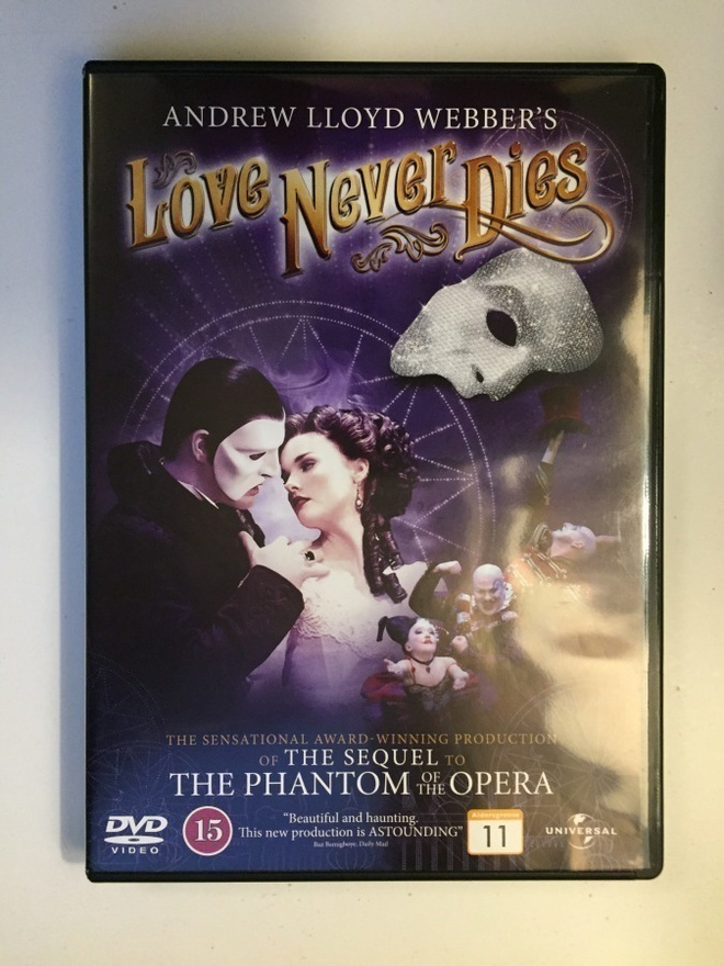 Love Never Dies - musikaali (2011) Andrew Lloyd Webber (DVD)