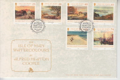 Isle of Man  FDC Alfred Heaton Cooper  maalauksia.