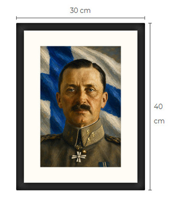 Uusi Mannerheim art print kehystetty 30 cm x 40 cm